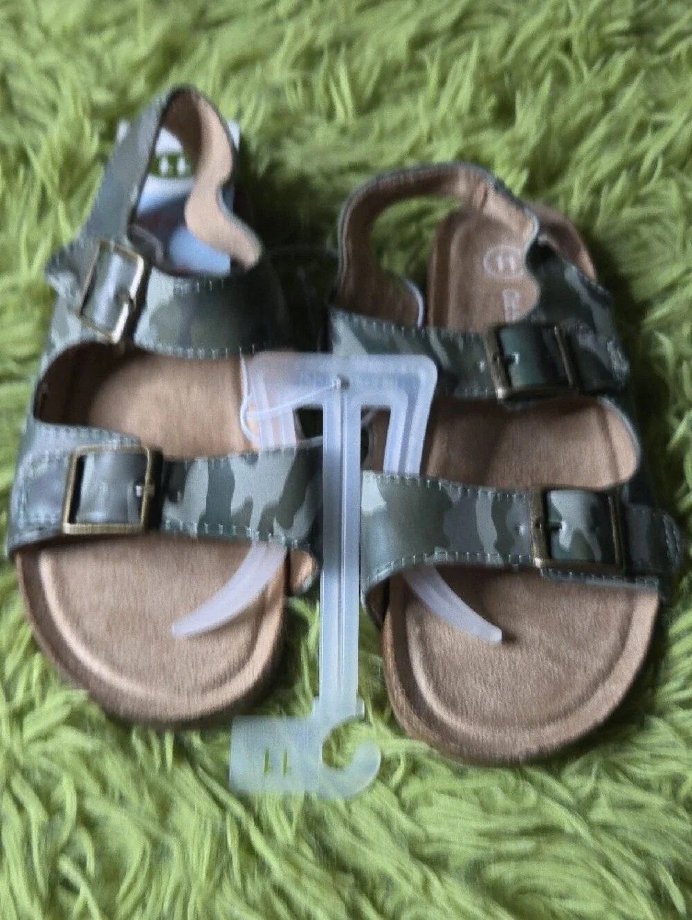 Cat & Jack Olive Camo Buckle Sandals‎ for Kids